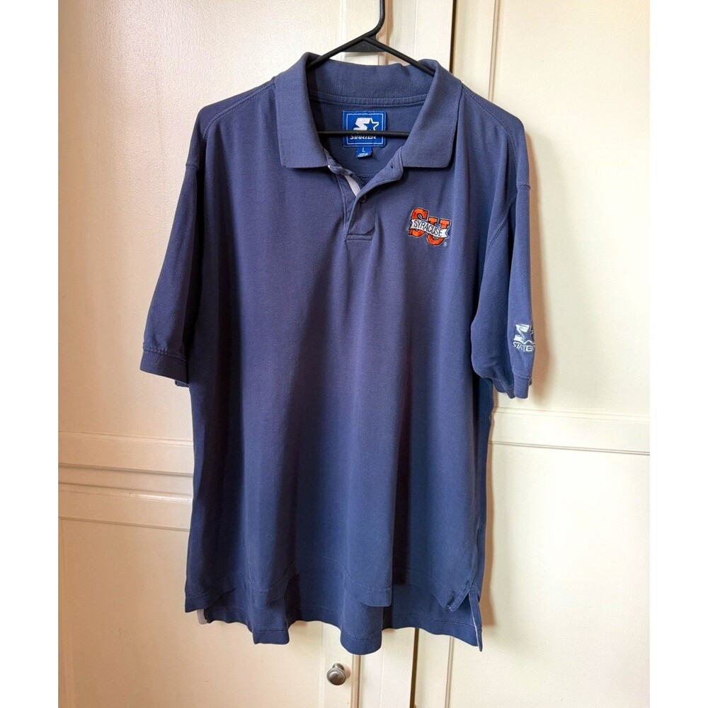 Vintage Starter Syracuse Orangemen Polo Shirt Men’s Large Navy NCAA